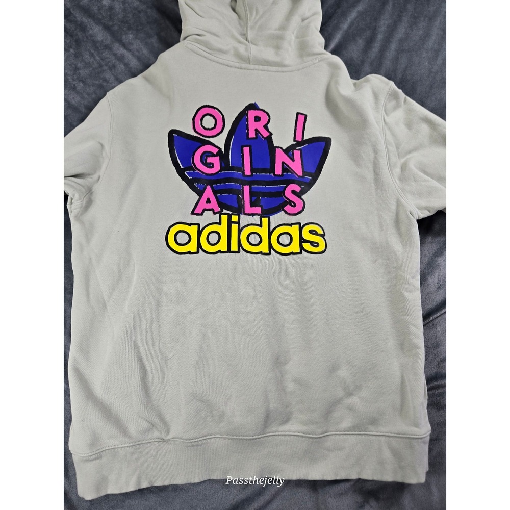 Adidas‎ Hoodie Mens Large Trefoil Green Heavyweight Originals French Terry Logo